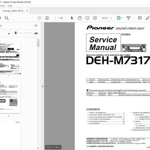 Pioneer DEH-M7317ZH EW MULTI-CD CONTROL CD PLAYER  Service Manual-PDF