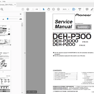 Pioneer DEH-P300 X1N/UC DEH-P3000 X1N/UC DEH-P200 X1N/UC Service Manual PDF
