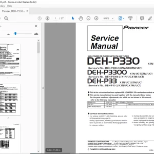 Pioneer DEH-P330 DEH-P3300 DEH-P33 HIGH POWER CD PLAYER Service Manual PDF
