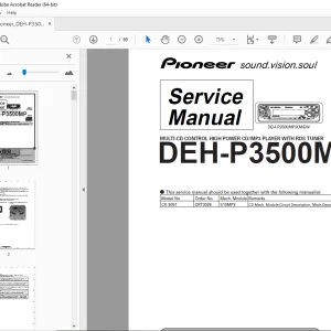 Pioneer DEH-P3500MPXM/EW MULTI-CD CONTROL RDS TUNER Service Manual PDF