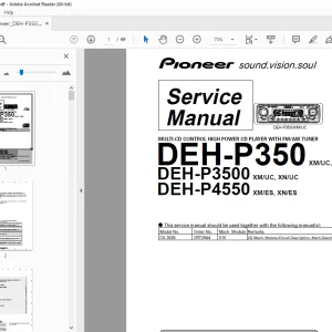 Pioneer DEH-P350XM/UC DEH-P3500XM/UC DEH-P4550XM/ES Service Manual-PDF
