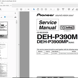 Pioneer DEH-P390MP /XU/UC DEH-P3900MP /XU/UC CD RECEIVER Service Manual PDF