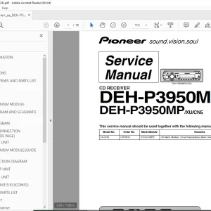Pioneer DEH-P3950MP /XU/ES DEH-P3950MP /XU/CN5  Service Manual PDF DOWNLOAD