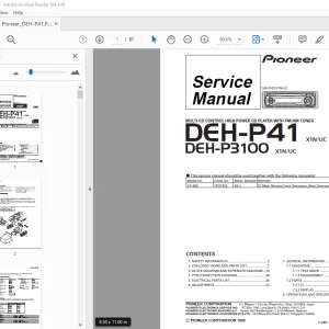 Pioneer DEH-P41 X1N/UC DEH-P3100 X1N/UC Service Manual PDF DOWNLOAD