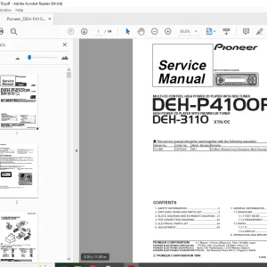Pioneer DEH-P4100R X1N/EW DEH-3110 X1N/EE  Service Manual PDF DOWNLOAD