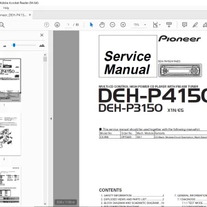 Pioneer DEH-P4150 X1N/ES DEH-P3150 X1N/ES  Service Manual PDF DOWNLOAD
