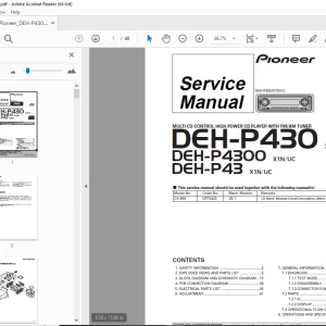 Pioneer DEH-P430 X1N/UC DEH-P4300 X1N/UC DEH-P43 X1N/UC Service Manual PDF