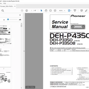 Pioneer DEH-P4350 X1N/ES DEH-P3350 X1N/ES DEH-P3350B X1N/ES Service Manual PDF