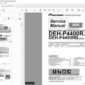 Pioneer DEH-P4400R/XN/EW DEH-P4400RB/XN/EW Service Manual PDF DOWNLOAD