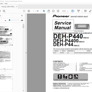 Pioneer DEH-P440/XN/UC DEH-P4400/XN/UC DEH-P44/XN/U Service Manual PDF