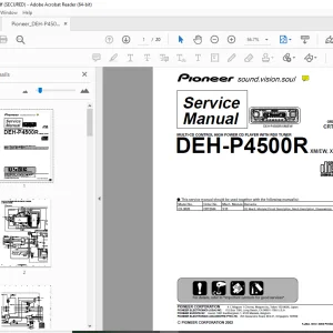 Pioneer DEH-P4500R XM/EW XN/EW RDS TUNER Service Manual PDF DOWNLOAD