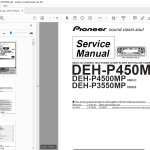 Pioneer DEH-P450MP XM/UC DEH-P4500MP XM/UC DEH-P3550MP XM/ES Service Manual-PDF