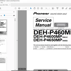 Pioneer DEH-P460MP DEH-P4600MP DEH-P4650MP Service Manual PDF DOWNLOAD