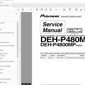 Pioneer DEH-P480MP /XU/UC DEH-P4800MP/XU/UC Service Manual PDF DOWNLOAD