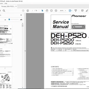 Pioneer DEH-P520 X1N/UC DEH-P5200 X1N/UC DEH-P5250 X1N/ES Service Manual PDF
