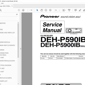 Pioneer DEH-P590IB/XN/UC DEH-P5900IB/XN/UC CD RECEIVER Service Manual-PDF