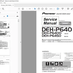 Pioneer DEH-P640 XN/UC DEH-P6400 XN/UC DEH-P6450 XN/ES Service Manual PDF
