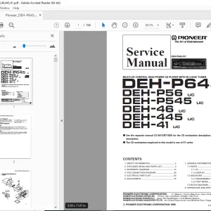 Pioneer DEH-P645 UC DEH-P56 DEH-P545 DEH-46 DEH-445 DEH-41 Service Manual PDF