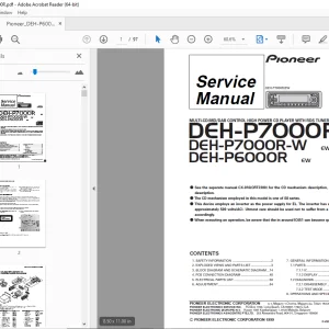 Pioneer DEH-P7000R EW DEH-P7000R-W EW DEH-P6000R EW Service Manual PDF