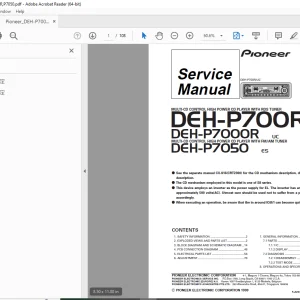 Pioneer DEH-P700R UC DEH-P7000R UC DEH-P7050 ES Service Manual PDF DOWNLOAD