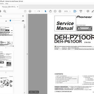 Pioneer DEH-P7100R X1N/EW DEH-P6100R X1N/EW Service Manual PDF DOWNLOAD