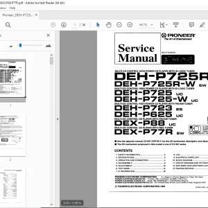 Pioneer DEH-P725R DEH-P725R DEH-P725 DEH-P725 DEH-P723 DEH-P625 DEX-P88 DEX-P77R Service Manual PDF