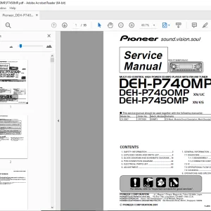 Pioneer DEH-P740MP XN/UC DEH-P7400MP XN/UC DEH-P7450MP XN/ES Service Manual PDF