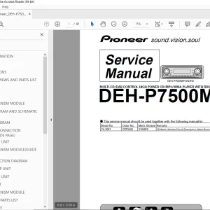 Pioneer DEH-P7500MP XN/EW MULTI-CD/DAB CONTROL Service Manual PDF DOWNLOAD
