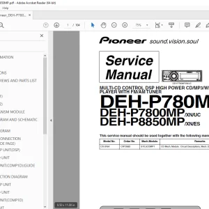 Pioneer DEH-P780MP DEH-P7800MP DEH-P8850MP Service Manual PDF DOWNLOAD