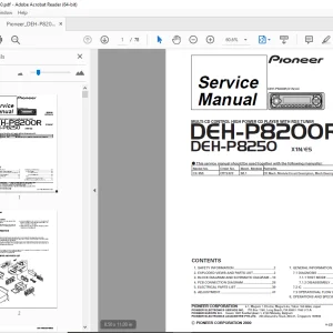 Pioneer DEH-P8200R X1N/UC DEH-P8250 X1N/ES CD PLAYER Service Manual PDF