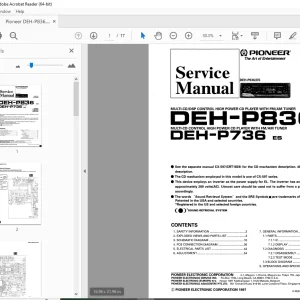 Pioneer DEH-P836  ES DEH-P736 ES  Service Manual PDF DOWNLOAD