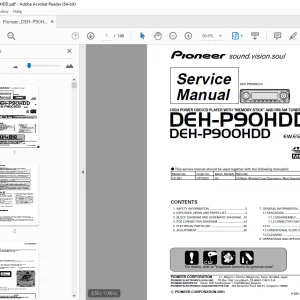 Pioneer DEH-P90HDD UC DEH-P900HDD EW ES "MEMORY STICK" Service Manual PDF