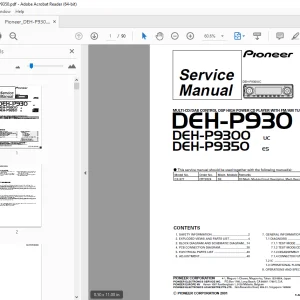 Pioneer DEH-P930 UC DEH-P9300 UC DEH-P9350 ES Service Manual PDF DOWNLOAD