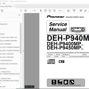 Pioneer DEH-P940MP UC DEH-P9400MP UC DEH-P9450MP ES Service Manual PDF DOWNLOAD