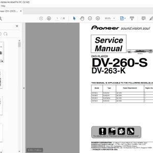 Pioneer DV-260-S DV-263-K DVD Player Service Manual - PDF DOWNLOAD
