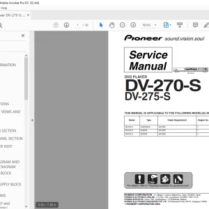 Pioneer DV-270-S DV-275-S DVD Player Service Manual - PDF DOWNLOAD