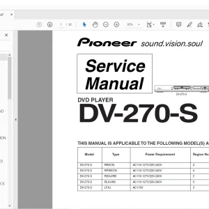 Pioneer DV-270-S DVD Player Service Manual - PDF DOWNLOAD