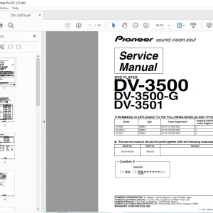 Pioneer DV-3500 DV-3500-G DV-3501 DVD PLAYER Service Manual - PDF