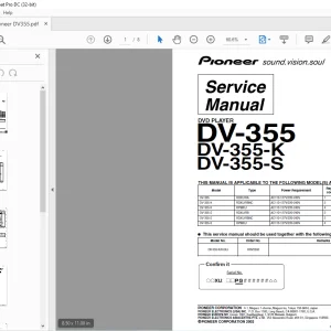Pioneer DV-355 DV-355-K DV-355-S DVD Player Service Manual - PDF