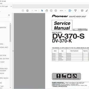 Pioneer DV-370-S DV-370-K DVD Player Service Manual - PDF DOWNLOAD
