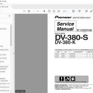 Pioneer DV-380-S DV-380-K DVD Player Service Manual - PDF DOWNLOAD