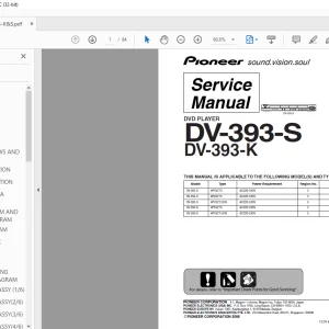 Pioneer DV-393-S DV-393-K DVD PLAYER Service Manual - PDF DOWNLOAD