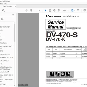 Pioneer DV-470-S DV-470-K DVD PLAYER Service Manual - PDF DOWNLOAD