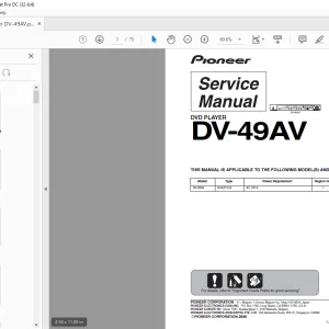 Pioneer DV-49AV DVD PLAYER Service Manual - PDF DOWNLOAD