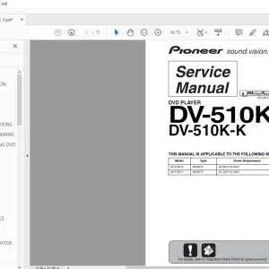 Pioneer DV-510K-S DV-510K-K DVD PLAYER Service Manual - PDF DOWNLOAD