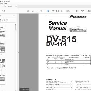 Pioneer DV-515 DV-414 DVD PLAYER Service Manual - PDF DOWNLOIAD
