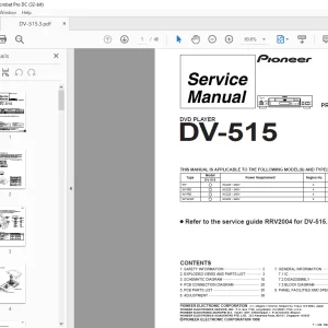 Pioneer DV-515 Provisional DVD PLAYER Service Manual - PDF DOWNLOAD