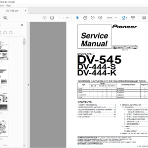 Pioneer DV-545 DV-444-S DV-444-K DVD PLAYER Service Manual - PDF DOWNLOAD