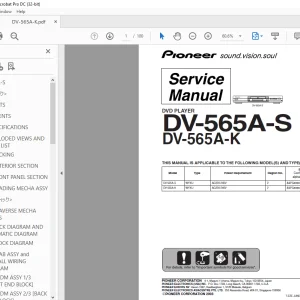 Pioneer DV-565A-S DV-565A-K DVD PLAYER Service Manual - PDF DOWNLOAD