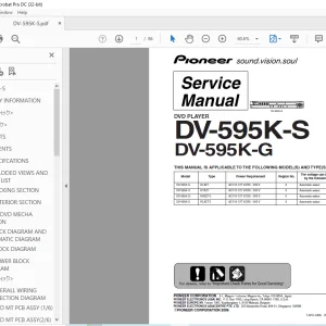 Pioneer DV-595K-S DV-595K-G DVD PLAYER Service Manual - PDF